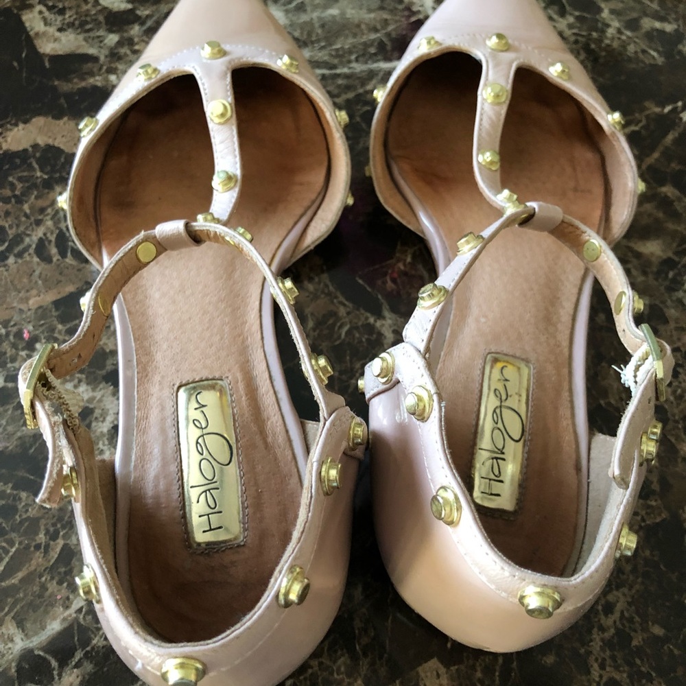 Halogen Olson pointy toe studded flat shoes
